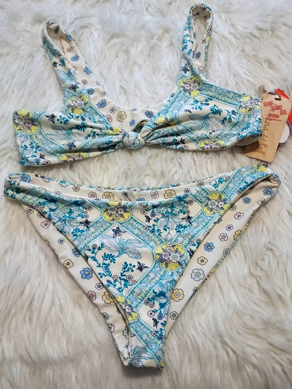 Cabana Del Sol Reversable Floral Bikini Two-Piece Swim Set Sz-L